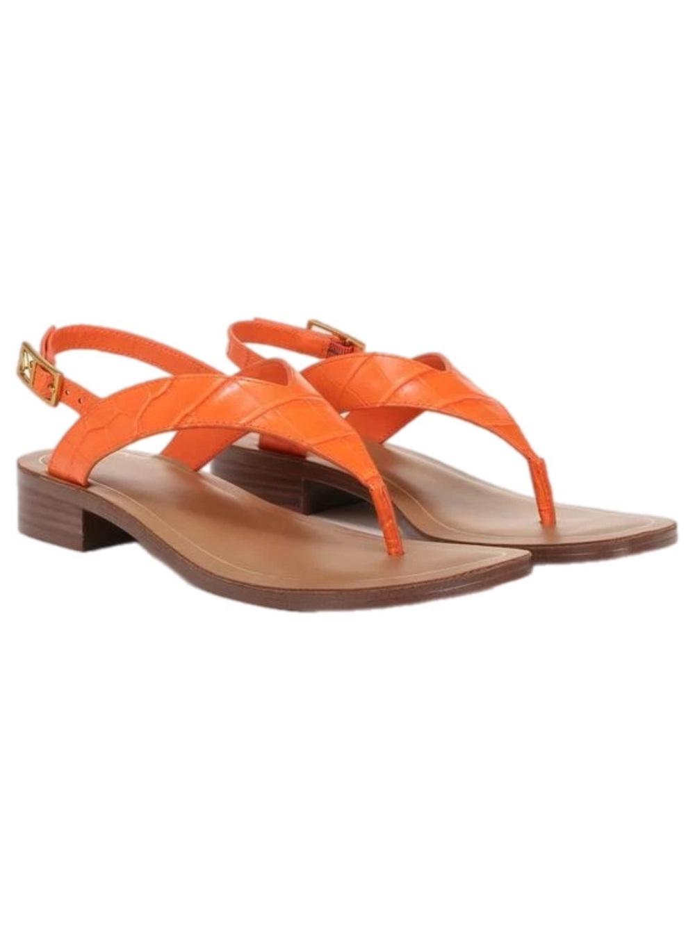 SARTO by Franco Sarto Leather Iris Slingback Sandal Orange Croco New Without Box